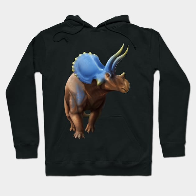 Triceratops Horridus Paleoart Hoodie by Interfector